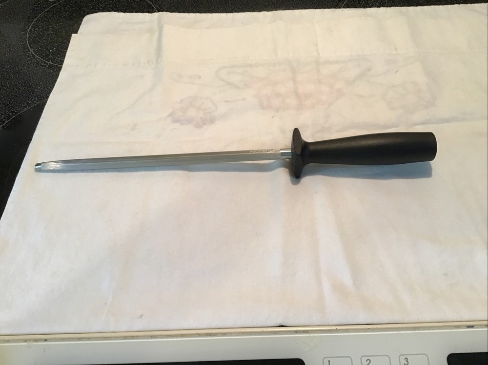 Wusthop knife sharpening steel black handle