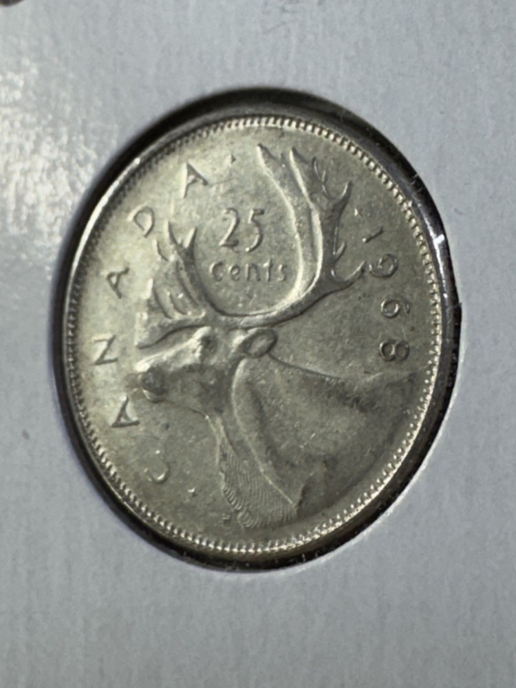 1968 Canada 25 Cents Silver Coin