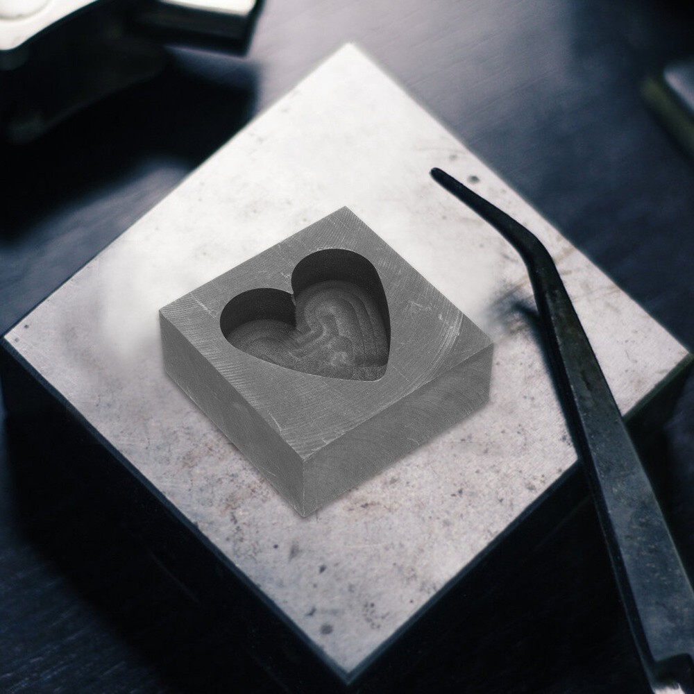 Graphite Molds for Casting Refining Scrap Heart Shaped Ingot Manual Gold Model
