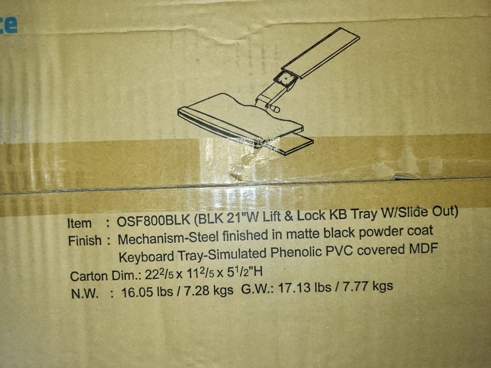Lift & Lock Keyboard System by Office Source OSF800BLK Keyboard Tray
