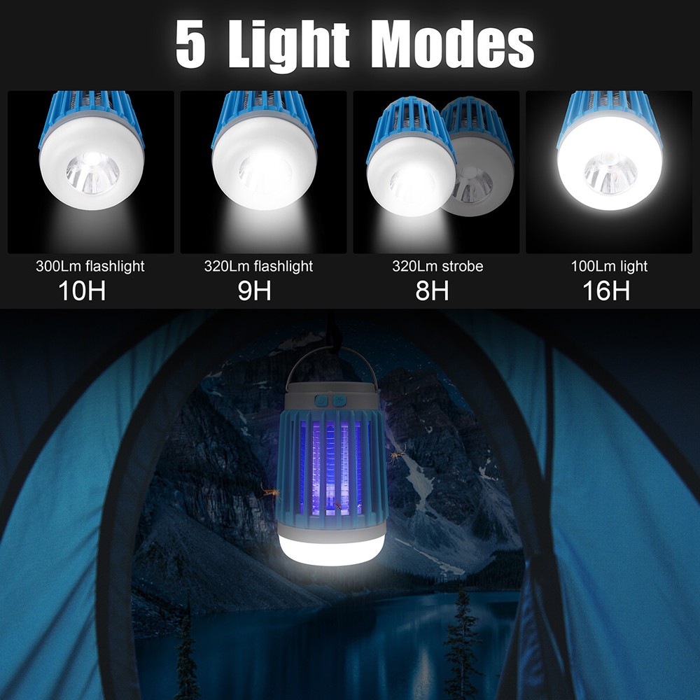Electronic Solar Mosquito Killer Lamp USB Hanging Light Fly Bug Insect Zapper