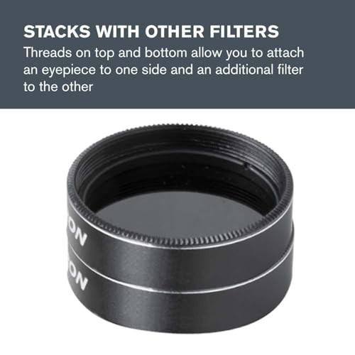 1.25" Moon Filter for Lunar Observation, Bright Planets & Terrestrial Viewing -