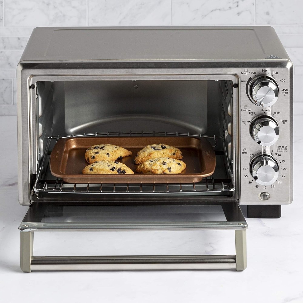 Ecolution Non-Stick Toaster Oven Bakeware Set 4-Piece, Carbon Copper