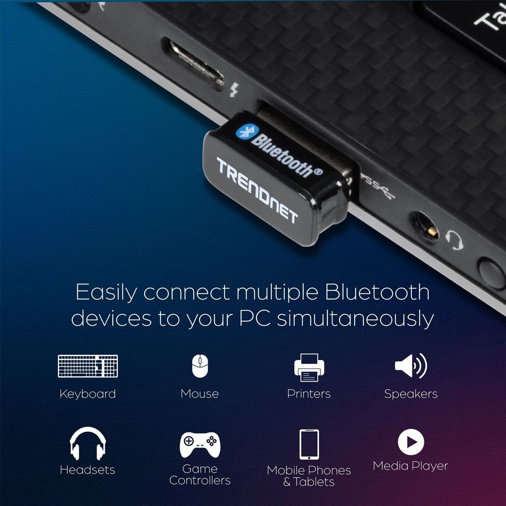 TRENDnet Micro Bluetooth 5.0 USB Adapter with BR/EDR/BLE, TBW-110UB