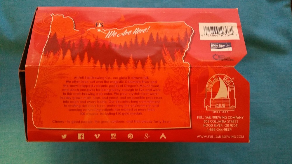FULL SAIL "BLOOD ORANGE WHEAT ALE" EMPTY 6 PACK CARRIER
