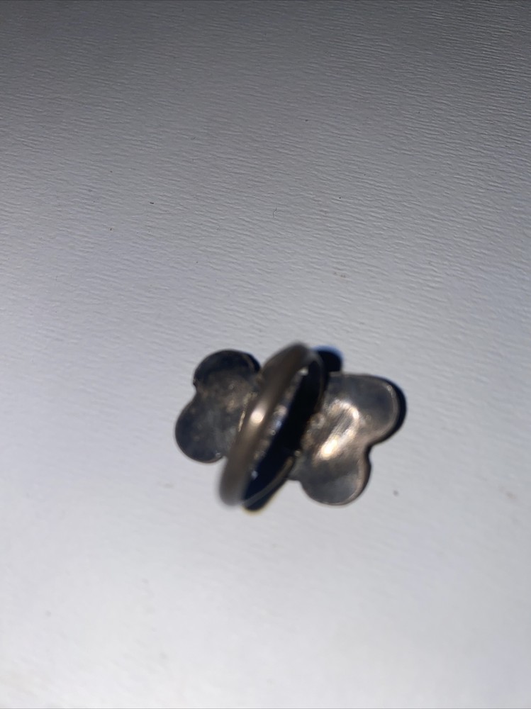 Vintage Silver Ring Size 5.25 Orange Stone