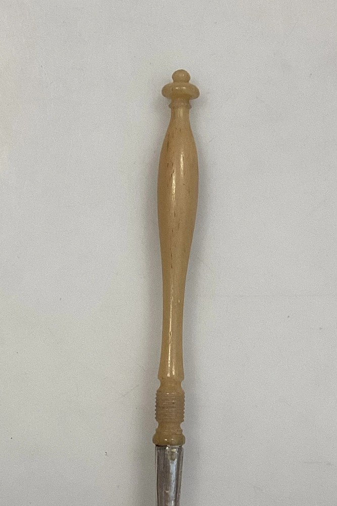 Danish Provincial silver sugar spoon with horn handle