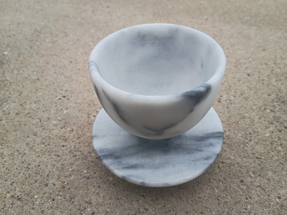 Marble Butter Keeper Crock 4.5" with Lid NICE!