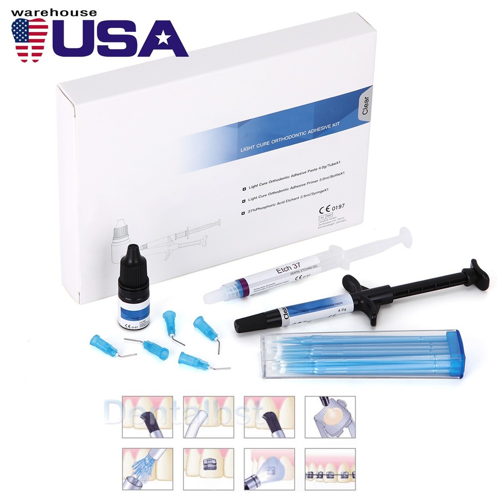 Dental Light Cure Orthodontic Bond Adhesive Kit Blue For metal & ceramic bracket