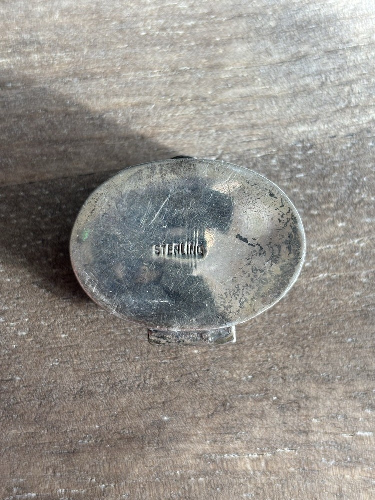 Antique Sterling Silver Snuff Trinket Pill Box