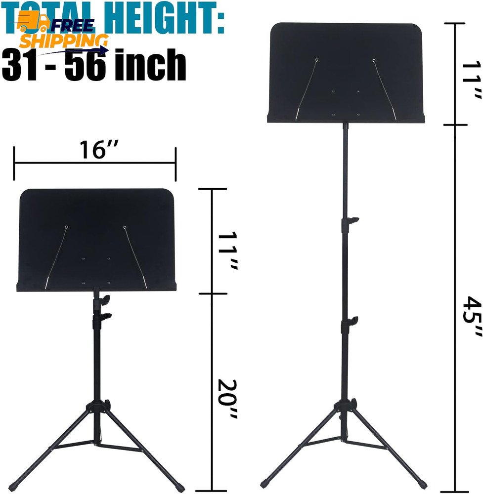 Sheet Music Stand Lightweight with Carrying Bag - Iron Panel, Portable ✅