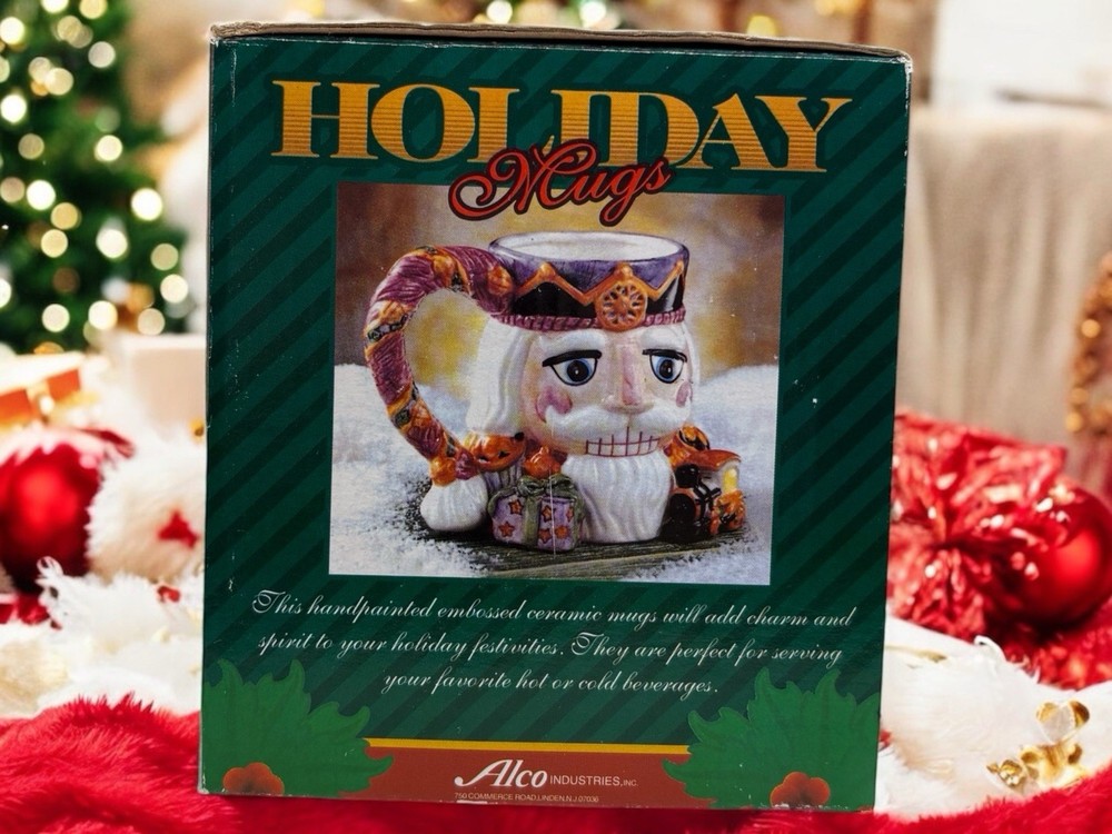 Nutcracker Hand painted Embossed Ceramic Mug By Alco New Old Stock