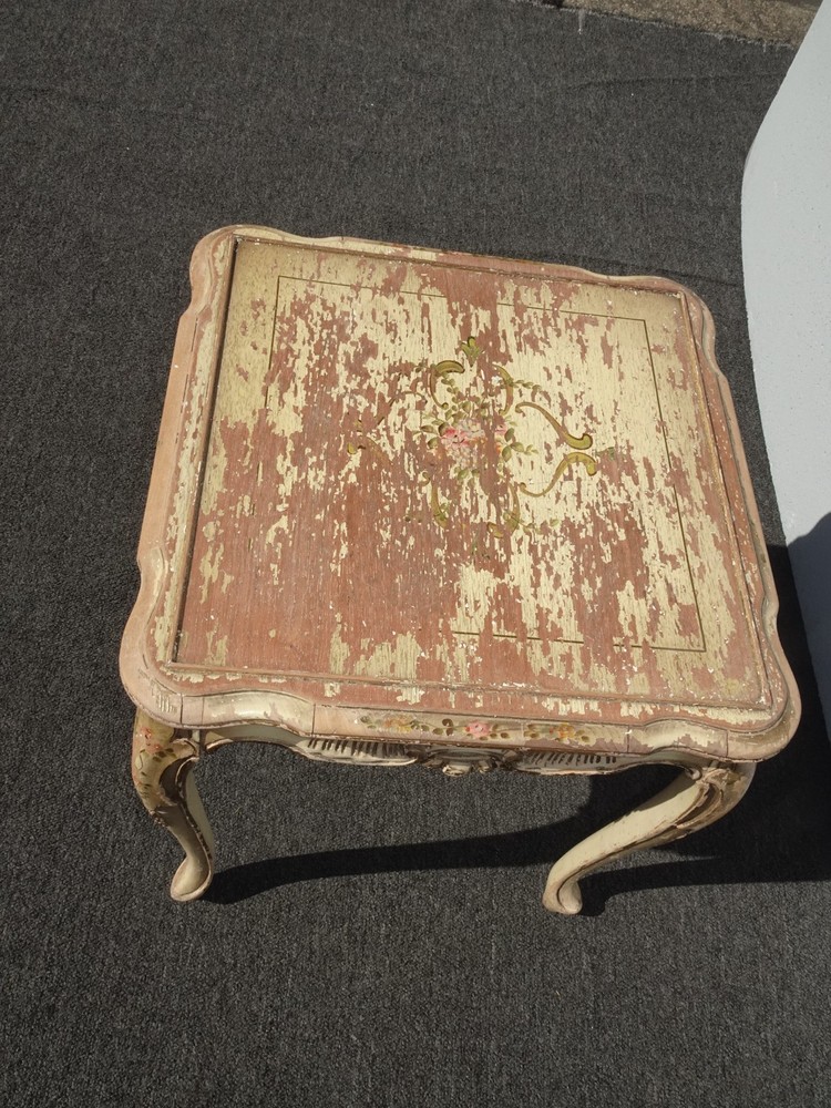 Vintage Rustic French Provincial End Table - Side Table Asis