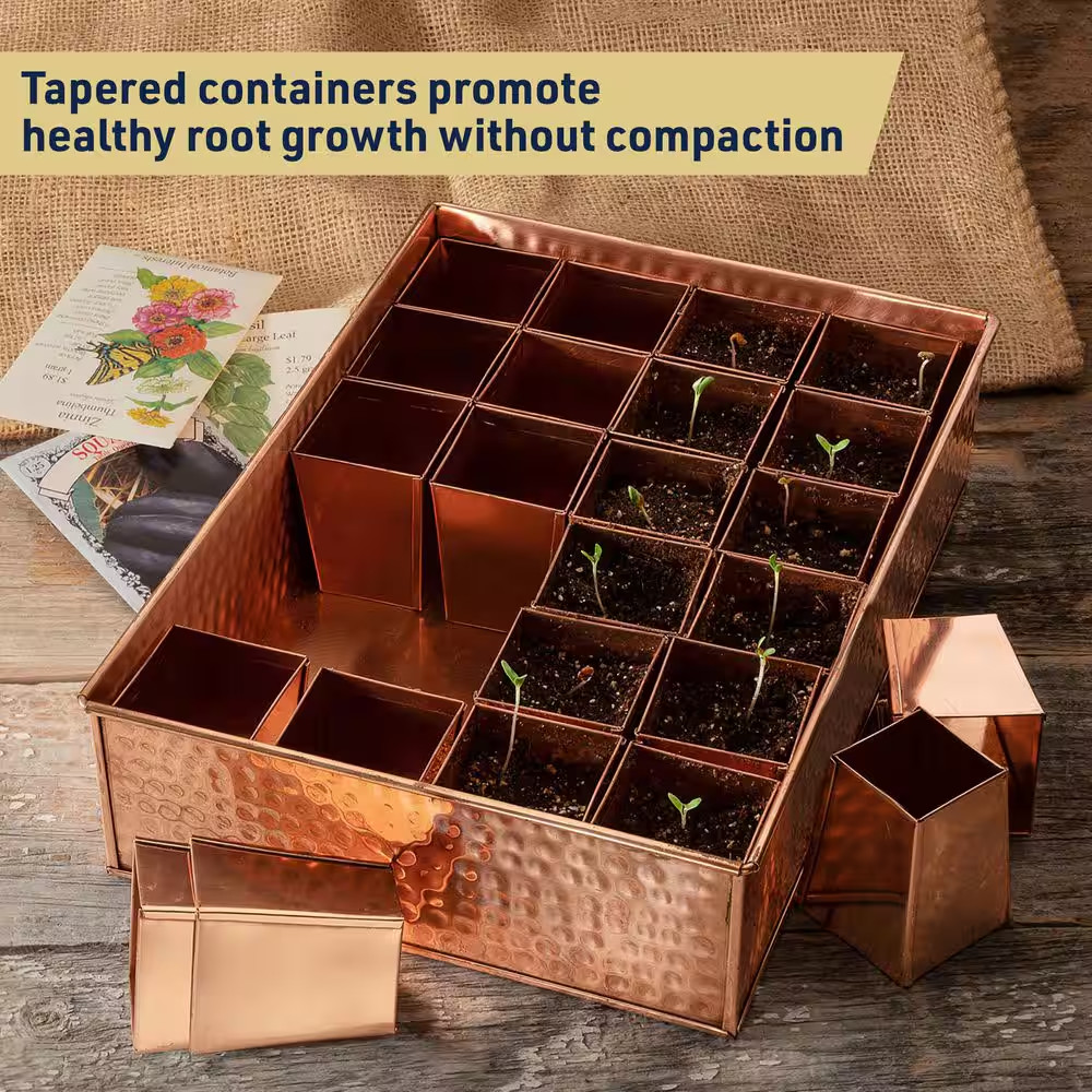 Copper Metal Seed Starter Tray