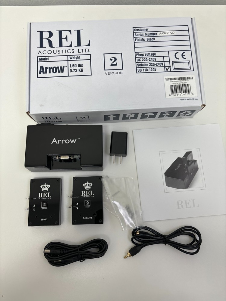 REL Acoustics Arrow™ Wireless Transmitter and Receiver Version 2 - Black - New