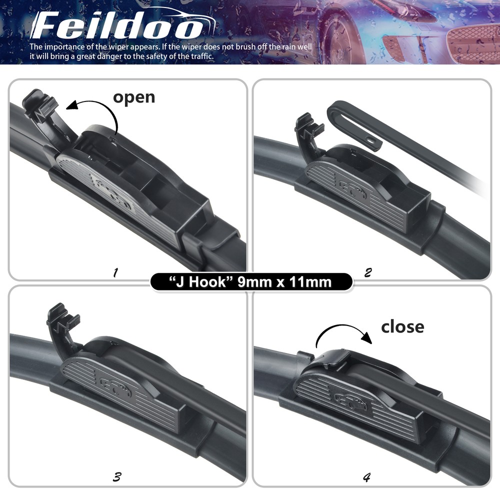 Feildoo Windshield Wiper Blades Front Window Fit For BMW 3 Series E46 1998-2005