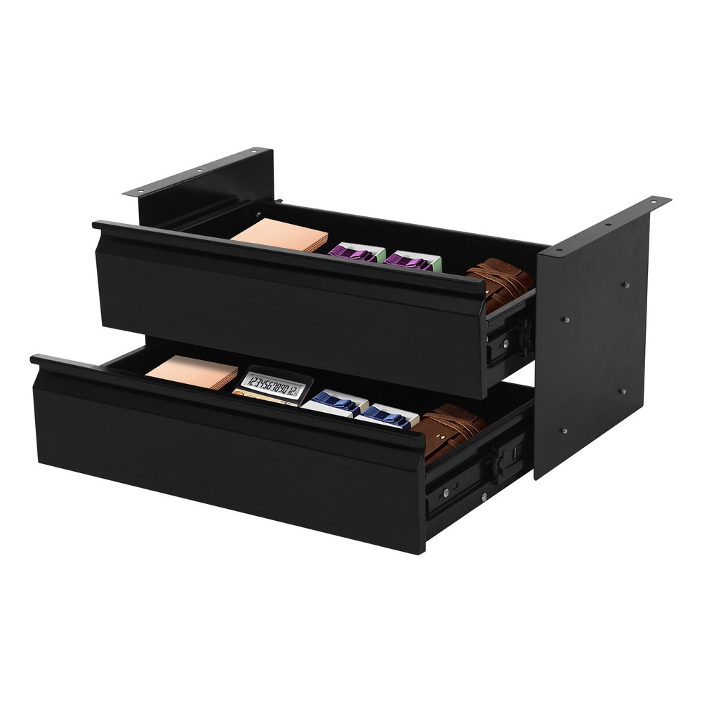 Under Desk Pull-Out Drawer 2-tier Sliding Storage Drawer, Under Desk Drawer