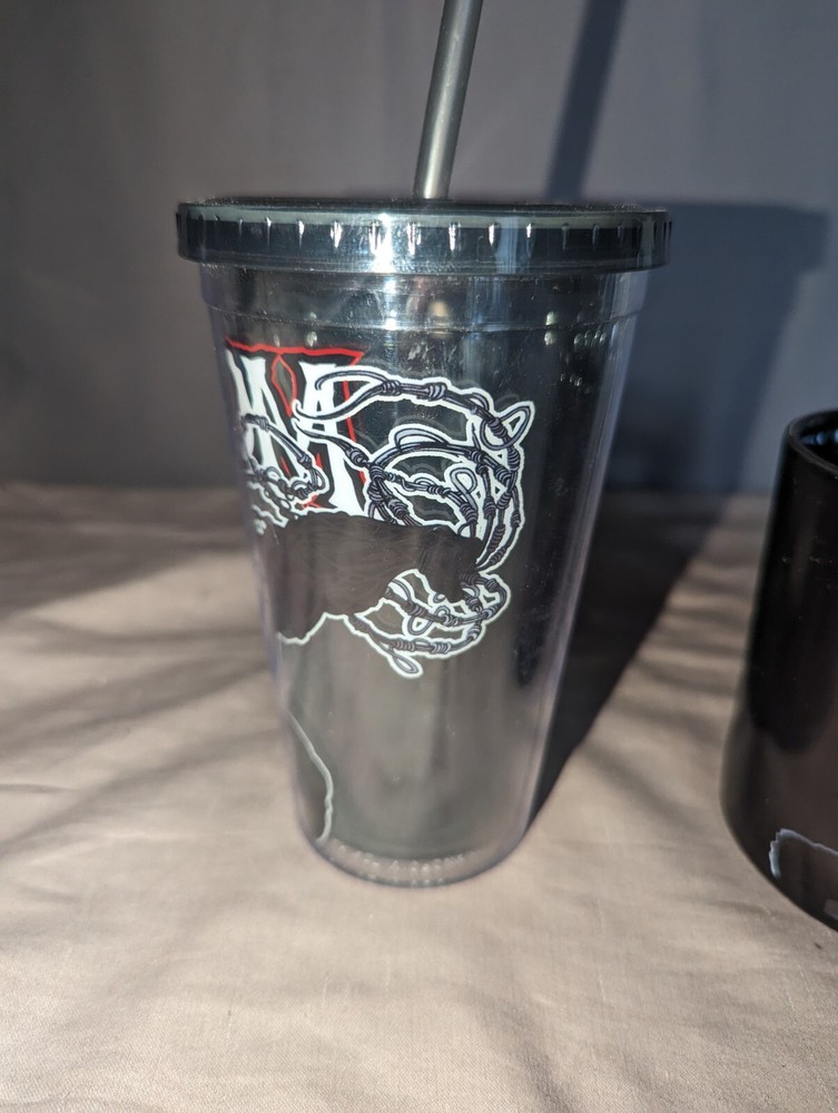 Marvel Comics Venom Lot Plastic Cold Screw on Lidded Cup & Straw And Coffee Cup