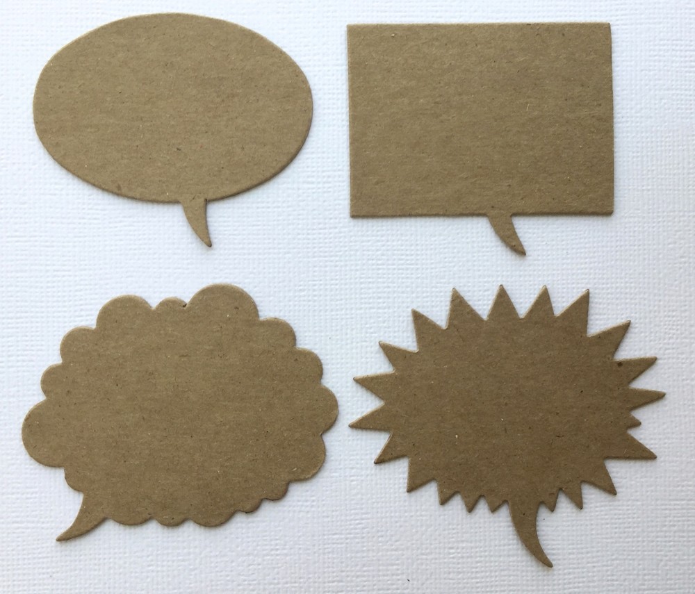 *CAPTION QUOTE BOXES* Picture Quotes Bare Chipboard Die Cuts - 4 Styles