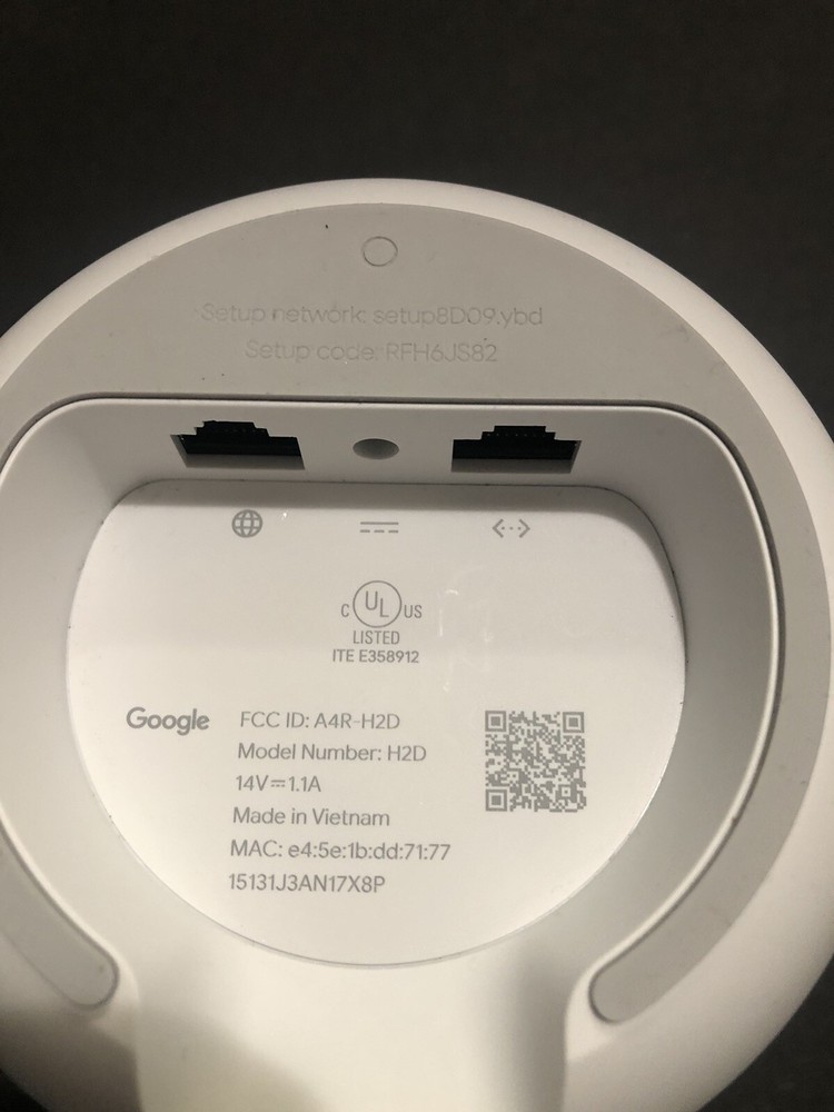 Google Nest Wifi Router Model: H2D