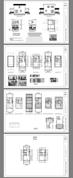 14x24 Tiny House -- 597 sq ft -- PDF FloorPlan -- Model 2A