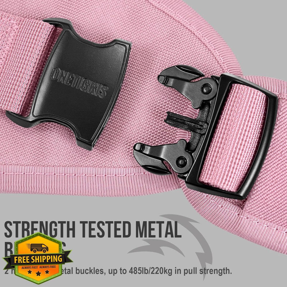 OneTigris M Pink Tactical Dog Harness No Pull Heavy Duty Handle