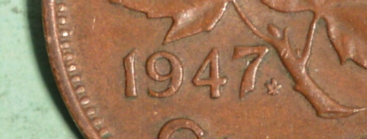 1947 ML - BLUNT 7 - Canada Penny - Circulated