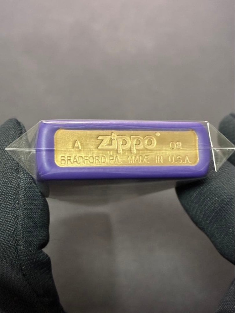 Zippo Purple Simple Model One Sided Processing Lighter Regular Japan