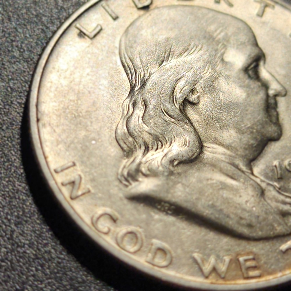 1950 D Franklin Silver Half Dollar, 50 c Coin