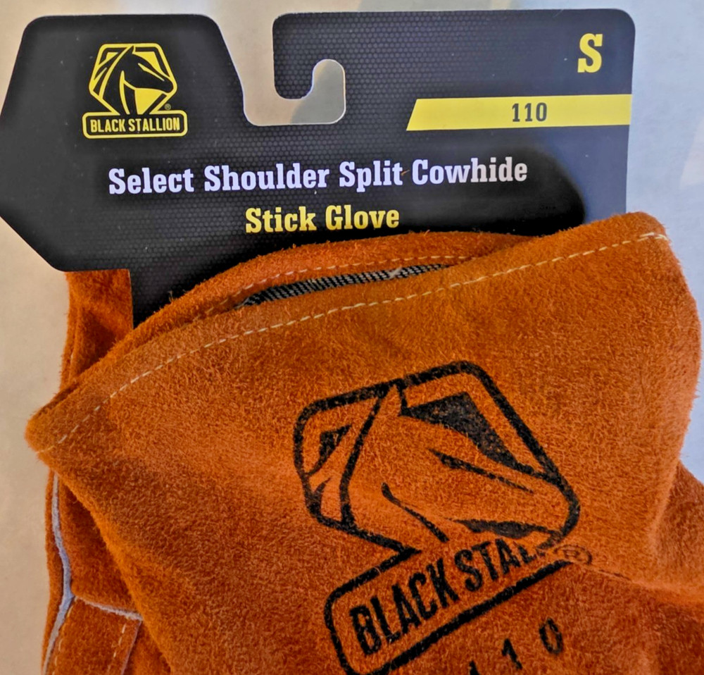 Black Stallion 110 Select Shoulder Split Cowhide Stick Gloves Small