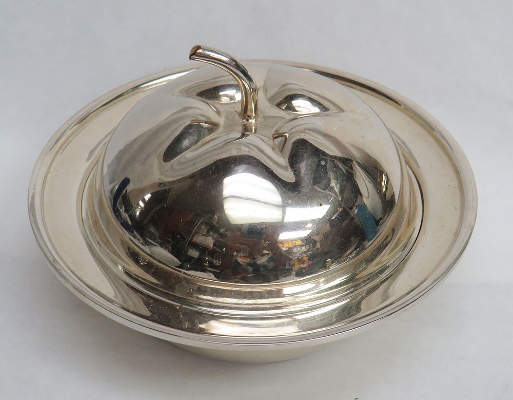 VINTAGE STERLING SILVER APPLE SHAPE LIMON BOX