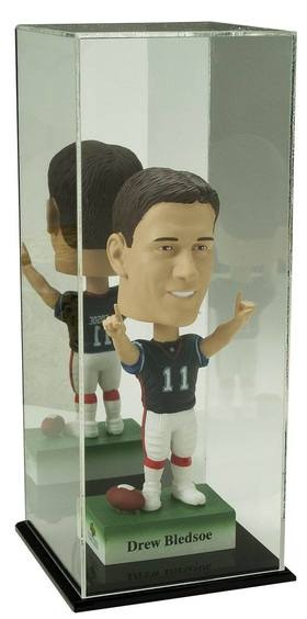 (12) BOBBLE HEAD DOLL BLACK BASE MIRROR BACK DISPLAY CASE STORAGE HOLDERS