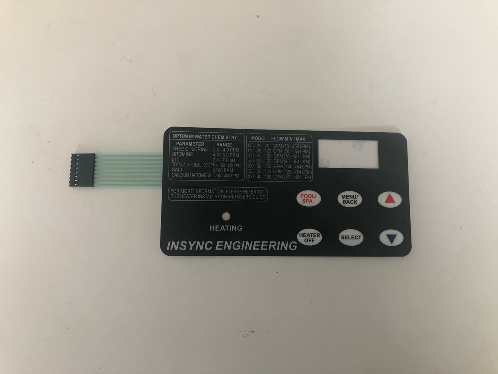 NEW BY INSYNC- Compare Pentair 461106 Six Button Membrane MASTERTEMP MAX-E-THERM
