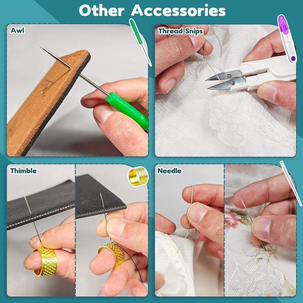 33 Pcs Sewing Tool Kit - with Automatic Needle Threader/Fish Mouth Easy Threader