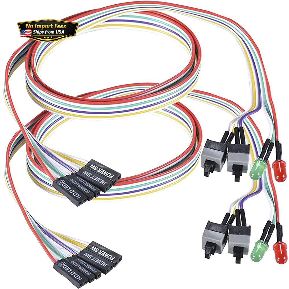 Warmstor 2 Pack 2-Pin PC Power Switch Cable 27-inch Desktop On 27inch, 2-PACK