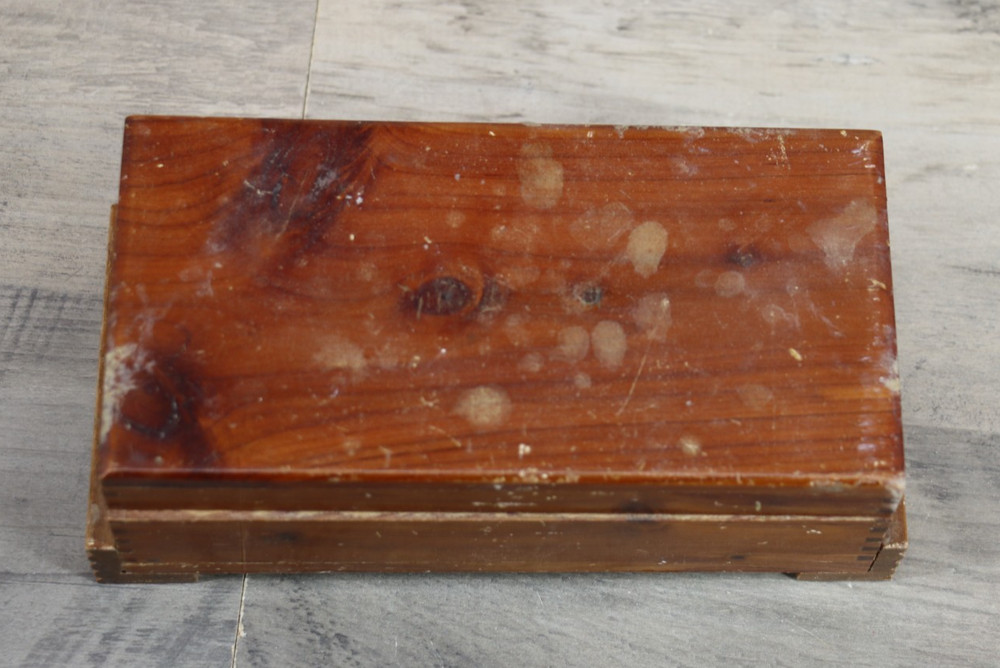 Rustic Wooden Keepsake Box Hinged Lid Handmade Storage Trinket Box