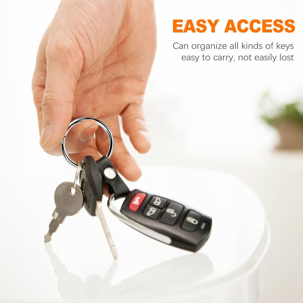 200PCS 25mm Split Key Rings Bulk, for Keychain and Crafts silver