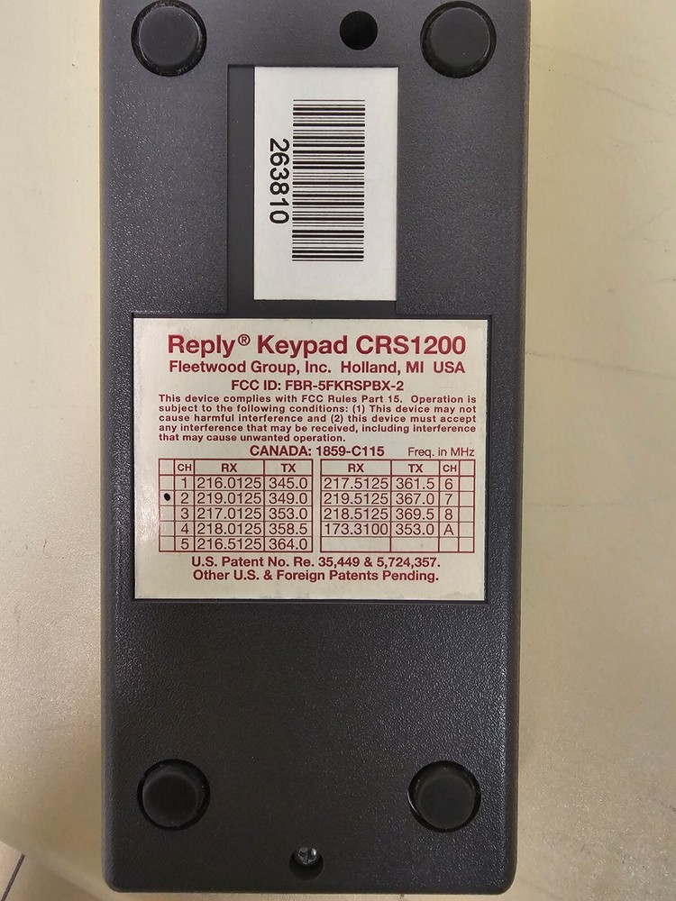 Fleetwood Reply Coordless System - Audience Response Keypad