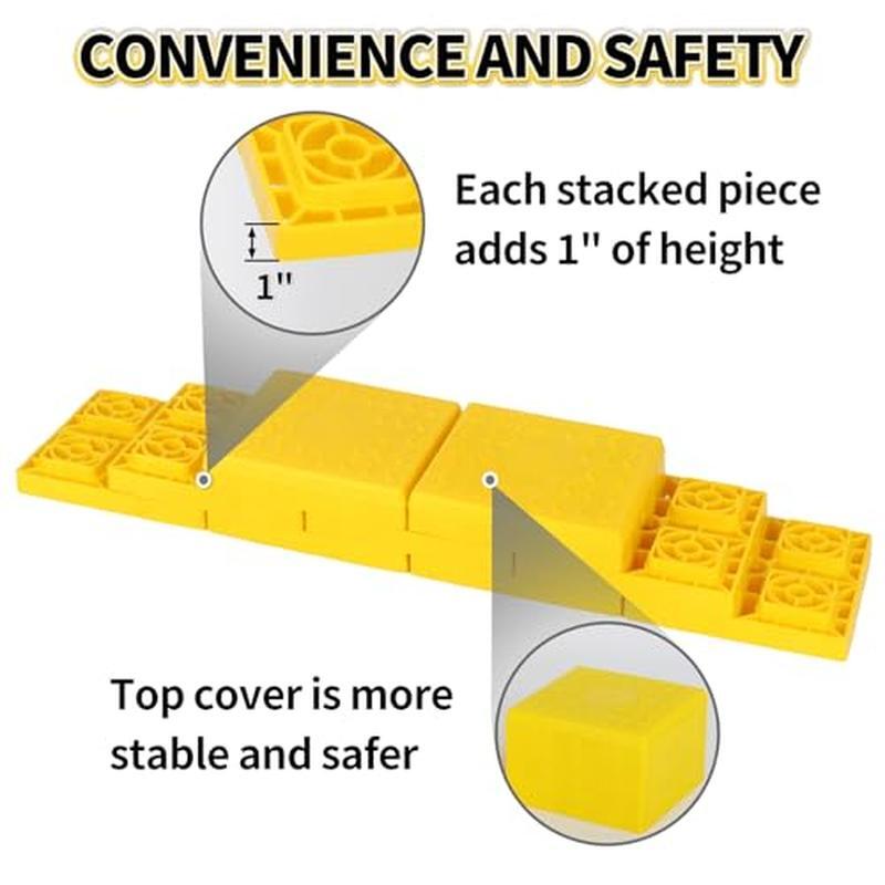 12 Pack RV Leveling Blocks Stackable Interlocking Pads Travel Trailers W/ Bag US