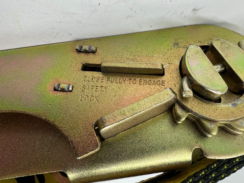 USCC US Cargo Control Ratchet Strap Hook 5400lbs Work Load Limit Yellow