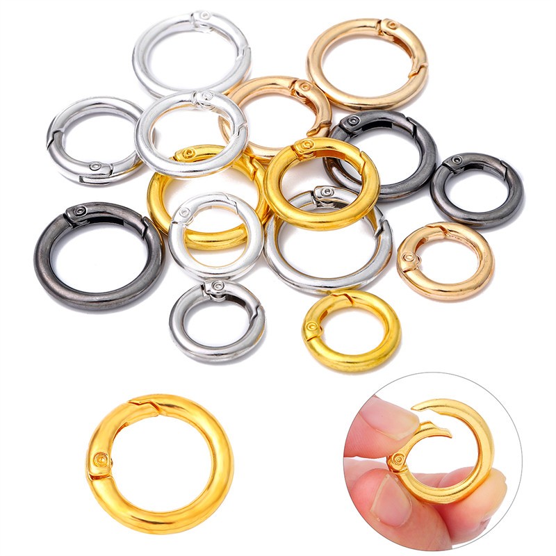 Spring Gate O Ring Openable Key Bag Belt Strap Buckle Pendant Clip Trigger Snap
