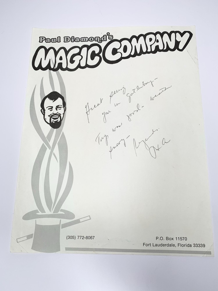 Paul Diamond Photo Magic Ephemera Signed Correspondence Magic