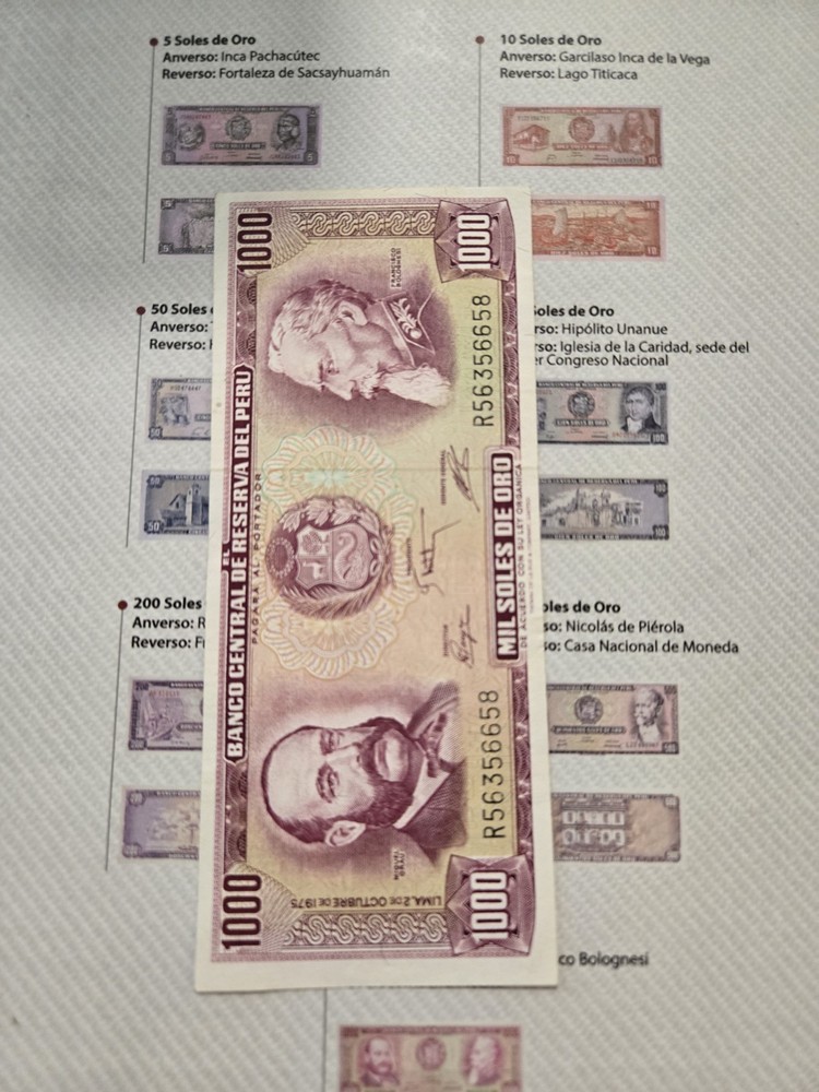 Complete Set Sol de Oro Peru Banknotes