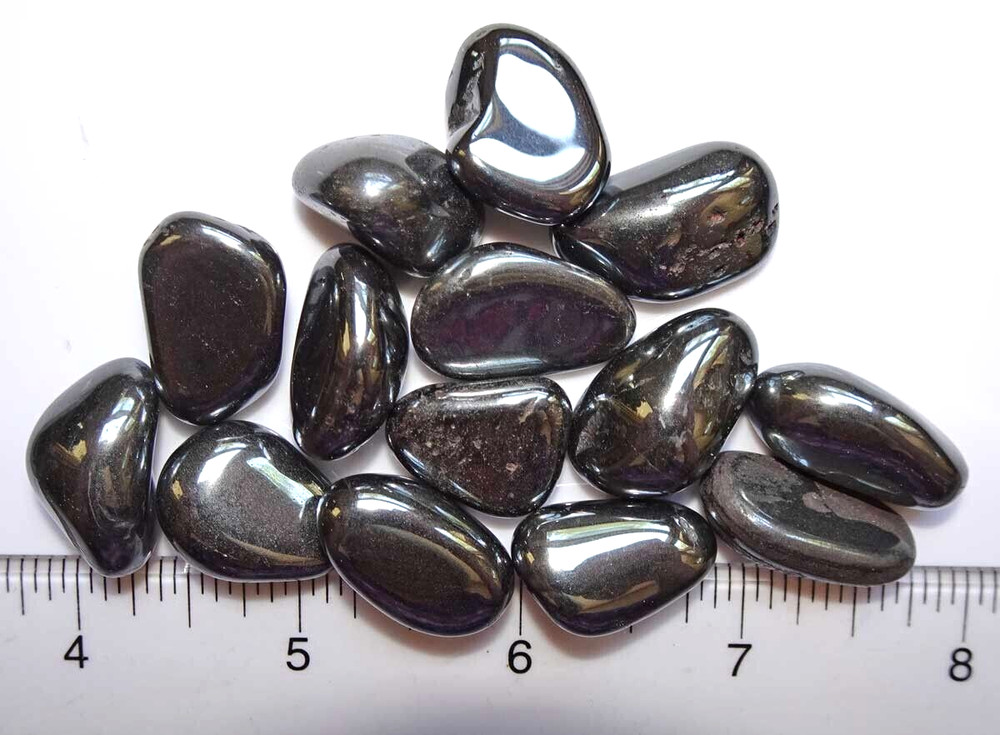 Hematite - 14 Tumbled Stones rt422c
