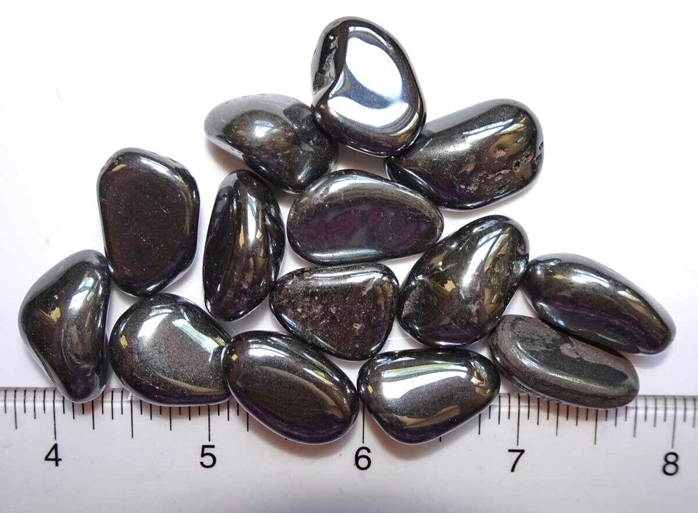 Hematite - 14 Tumbled Stones rt422c