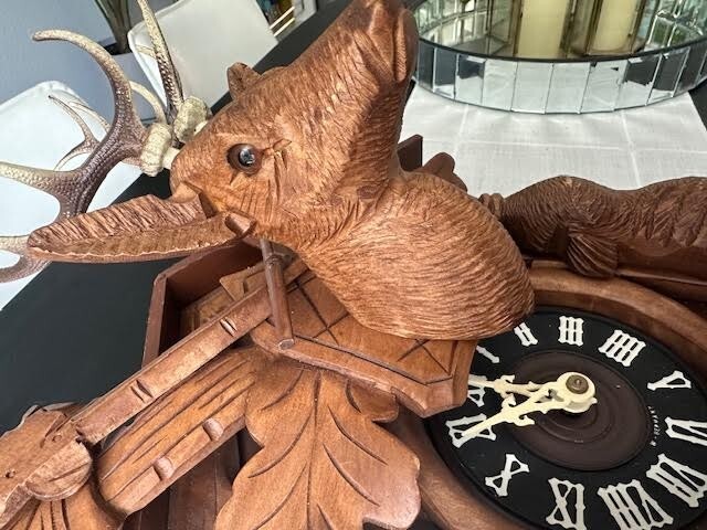 20th Century Carved Black Forest Cuckoo Clock | Hunter Style