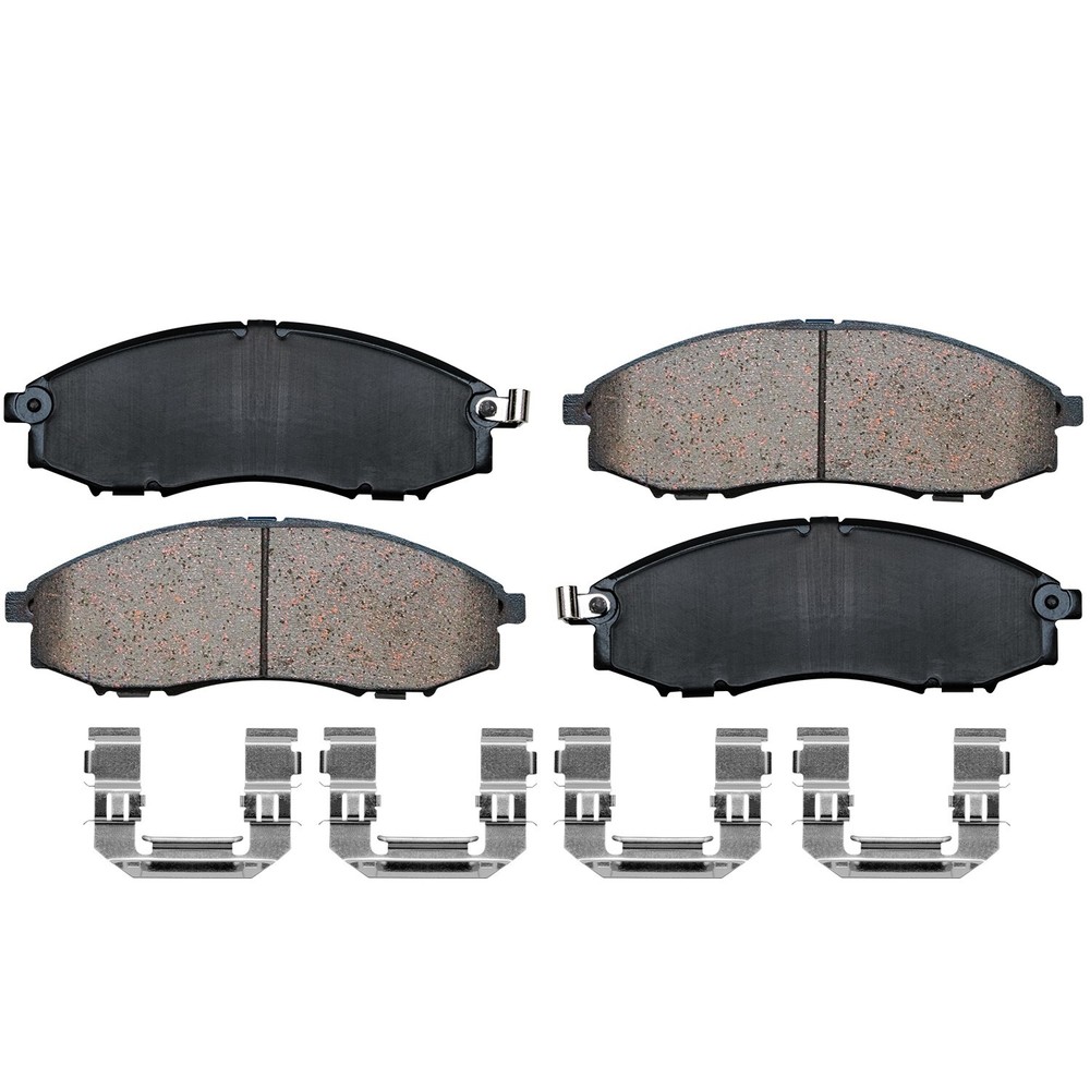 Front Ceramic Brake Pads w/ Hardware for 2003 2004 Nissan Frontier Xterra