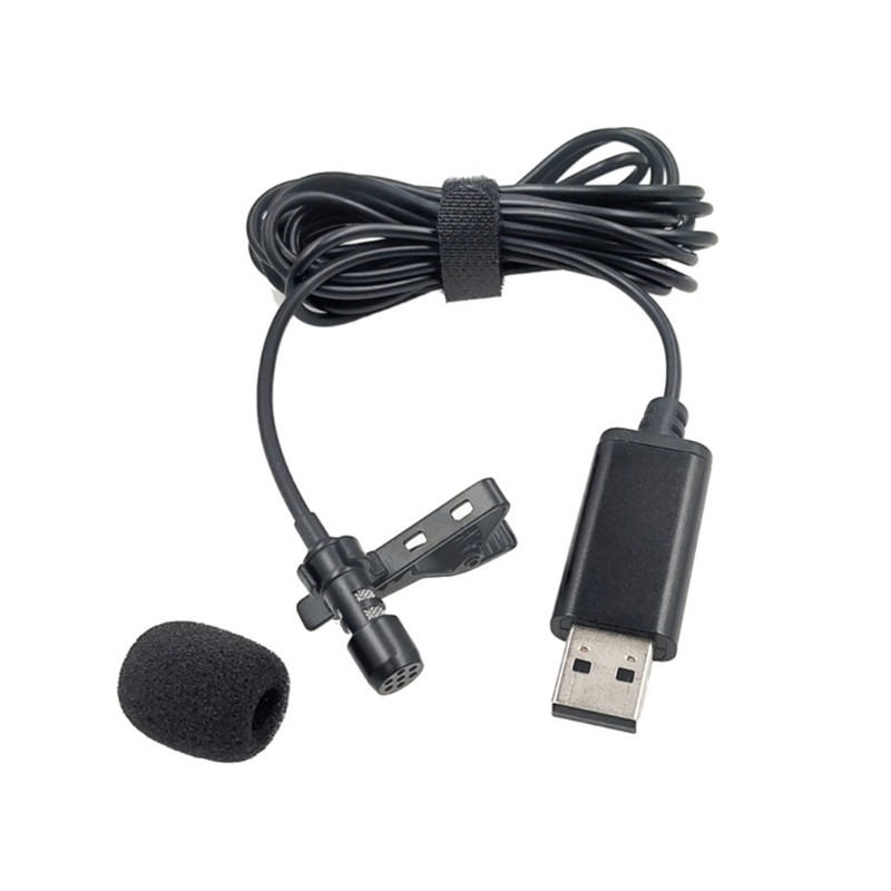 USB Mini Microphone Lapel Lavalier Mic Clip-on External Buttonhole Microphones