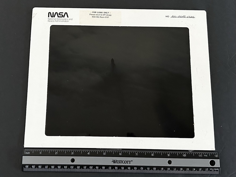 1982 NASA KSC Space Shuttle Orbiter Clouds Fog Crawler Presentation Transparency