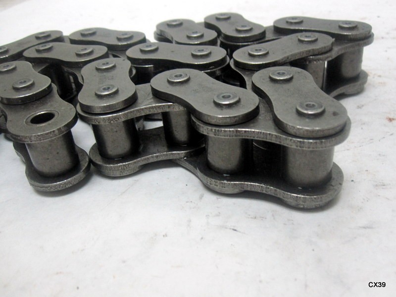 NO MASTER LINK Pair of 2.5"L Renold 80 Riveted Roller Chains